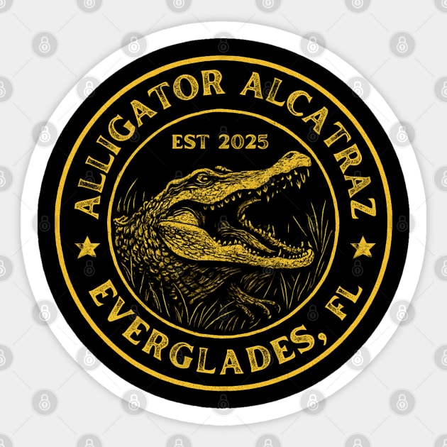 Alligator-Alcatraz Sticker by Creatifly Graphic Tees